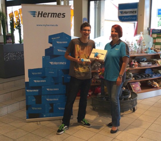 Gewinnübergabe im Hermes PaketShop